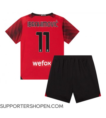 AC Milan Zlatan Ibrahimovic #11 Hemmatröja Barn 2023-24 Kortärmad (+ korta byxor)